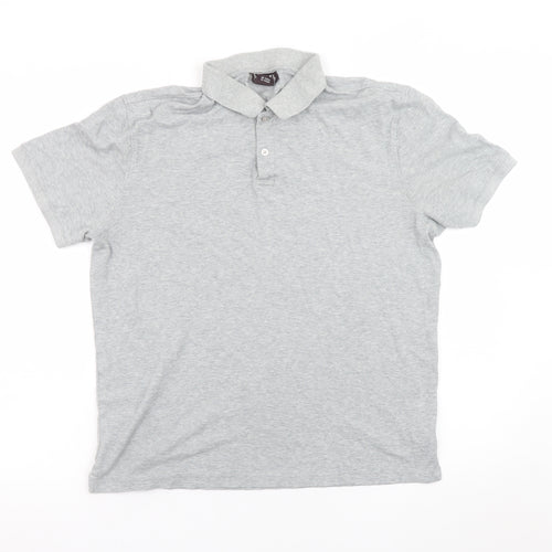 Michael Kors Men's Grey Cotton Short Sleeve Polo Shirt M