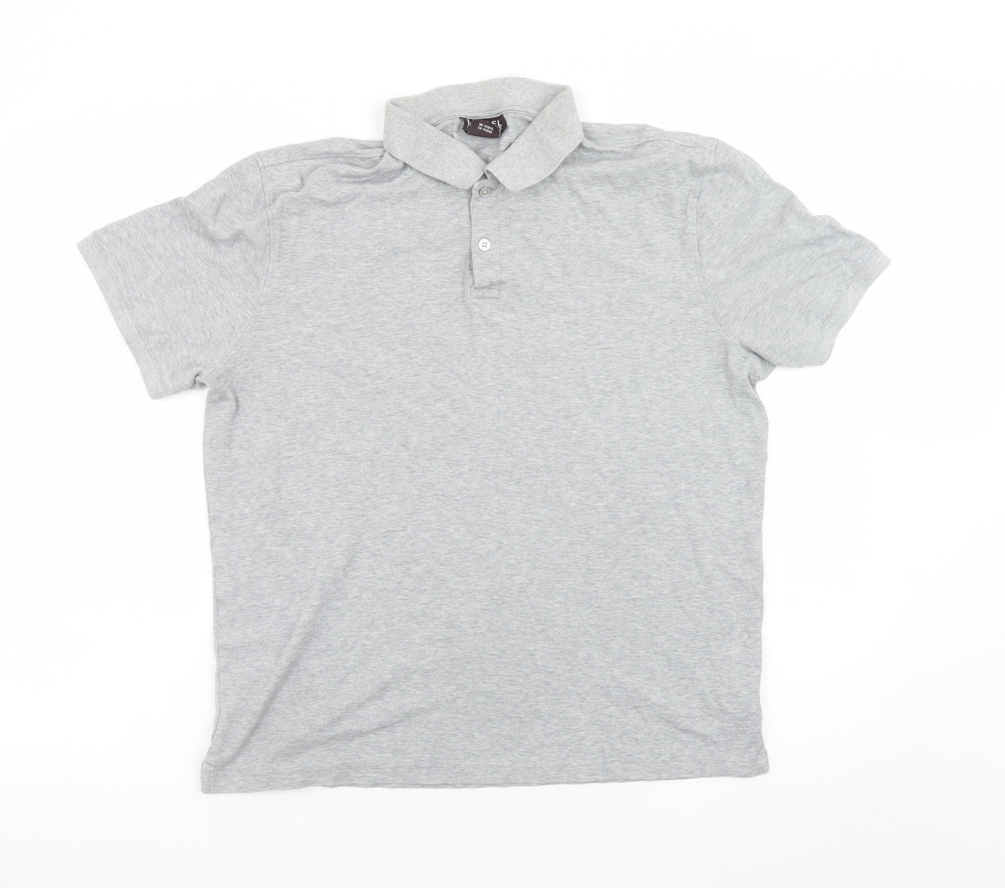 Michael Kors Men's Grey Cotton Short Sleeve Polo Shirt M