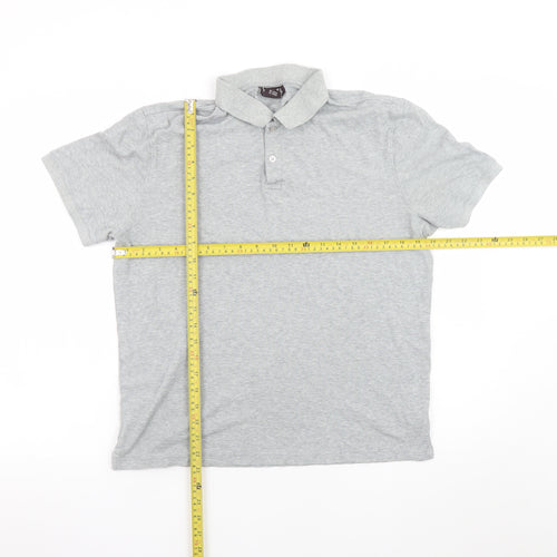 Michael Kors Men's Grey Cotton Short Sleeve Polo Shirt M