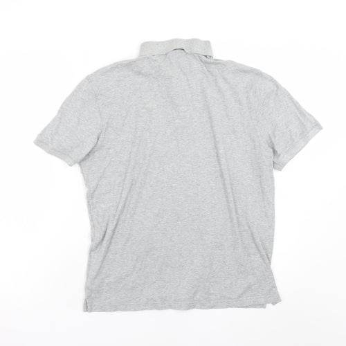 Michael Kors Men's Grey Cotton Short Sleeve Polo Shirt M