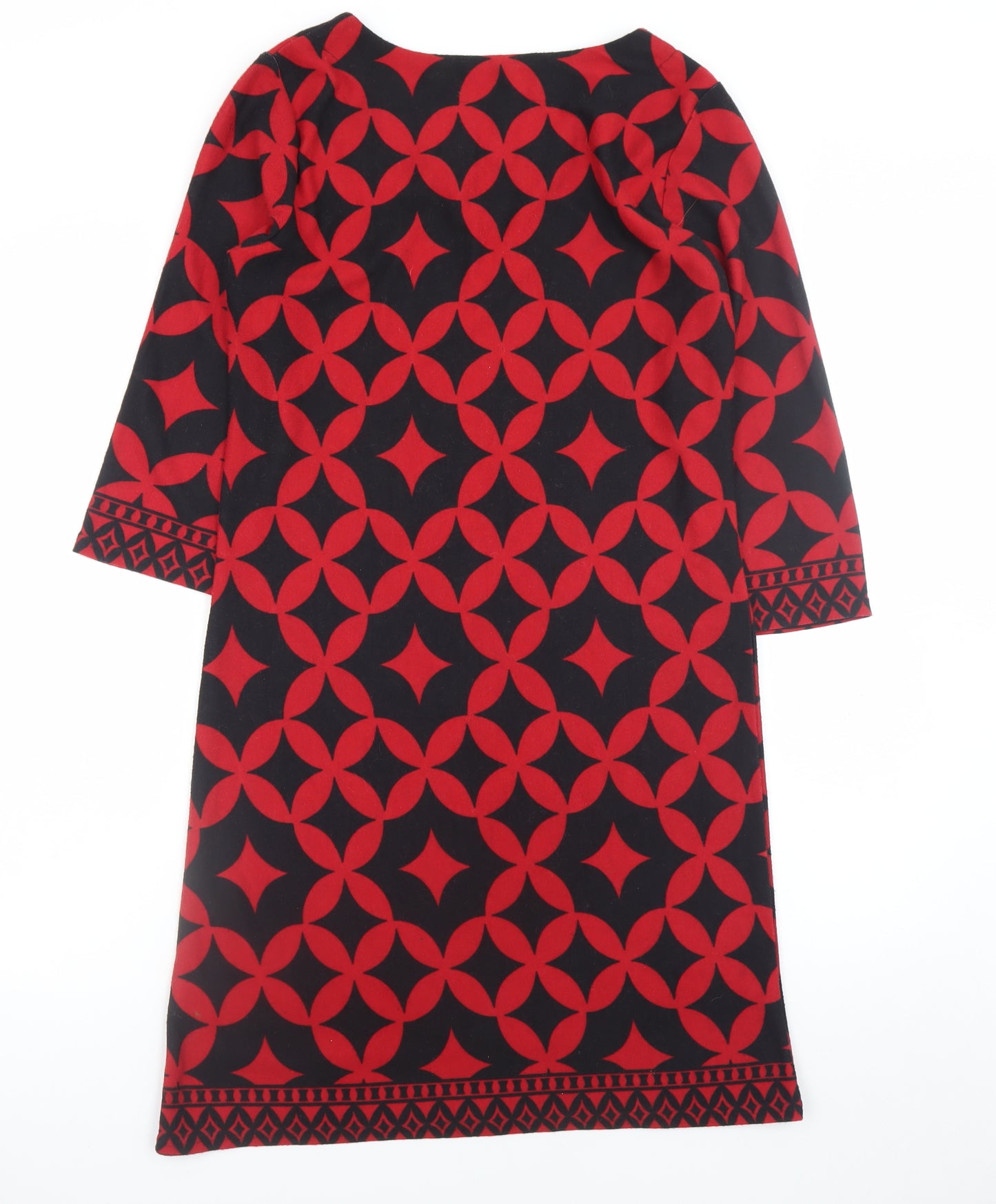 Simply Stockshop Women Red Geometric Shift Dress Size 12