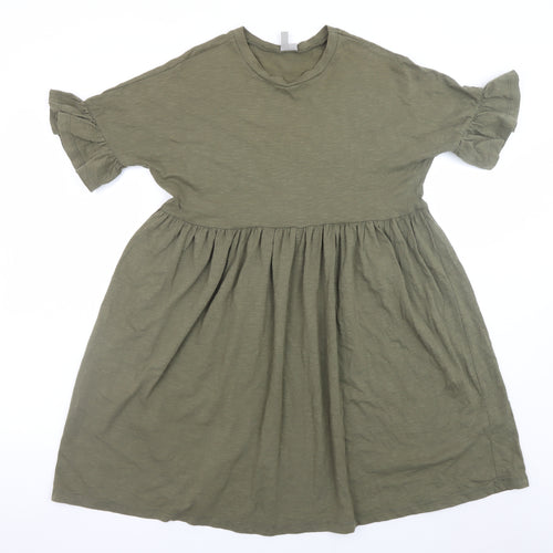 ASOS Women’s Green Size 10 Cotton Smock Knee Length Dress