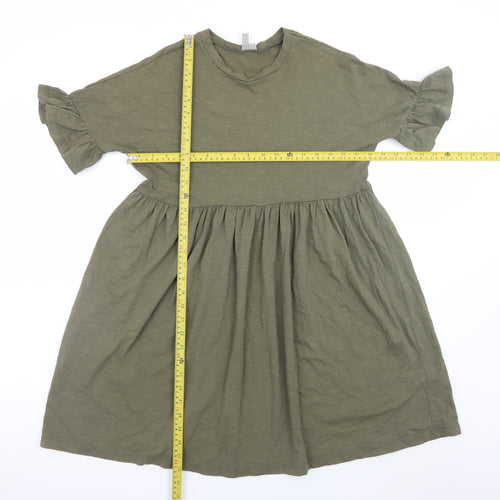 ASOS Women’s Green Size 10 Cotton Smock Knee Length Dress