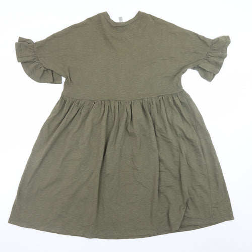 ASOS Women’s Green Size 10 Cotton Smock Knee Length Dress