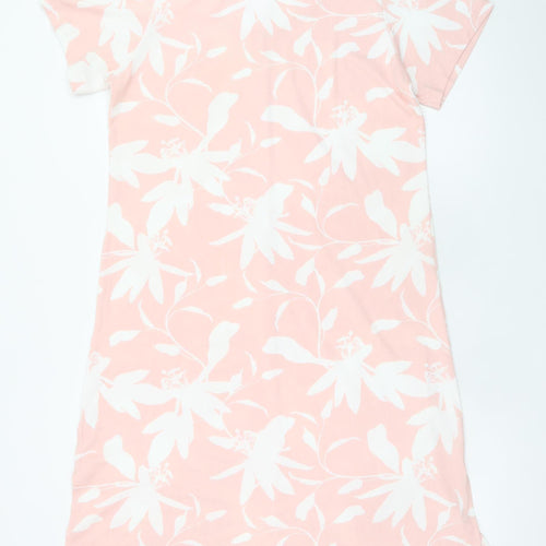 La Marquise Women's Pink Floral V-Neck T-Shirt Dress S