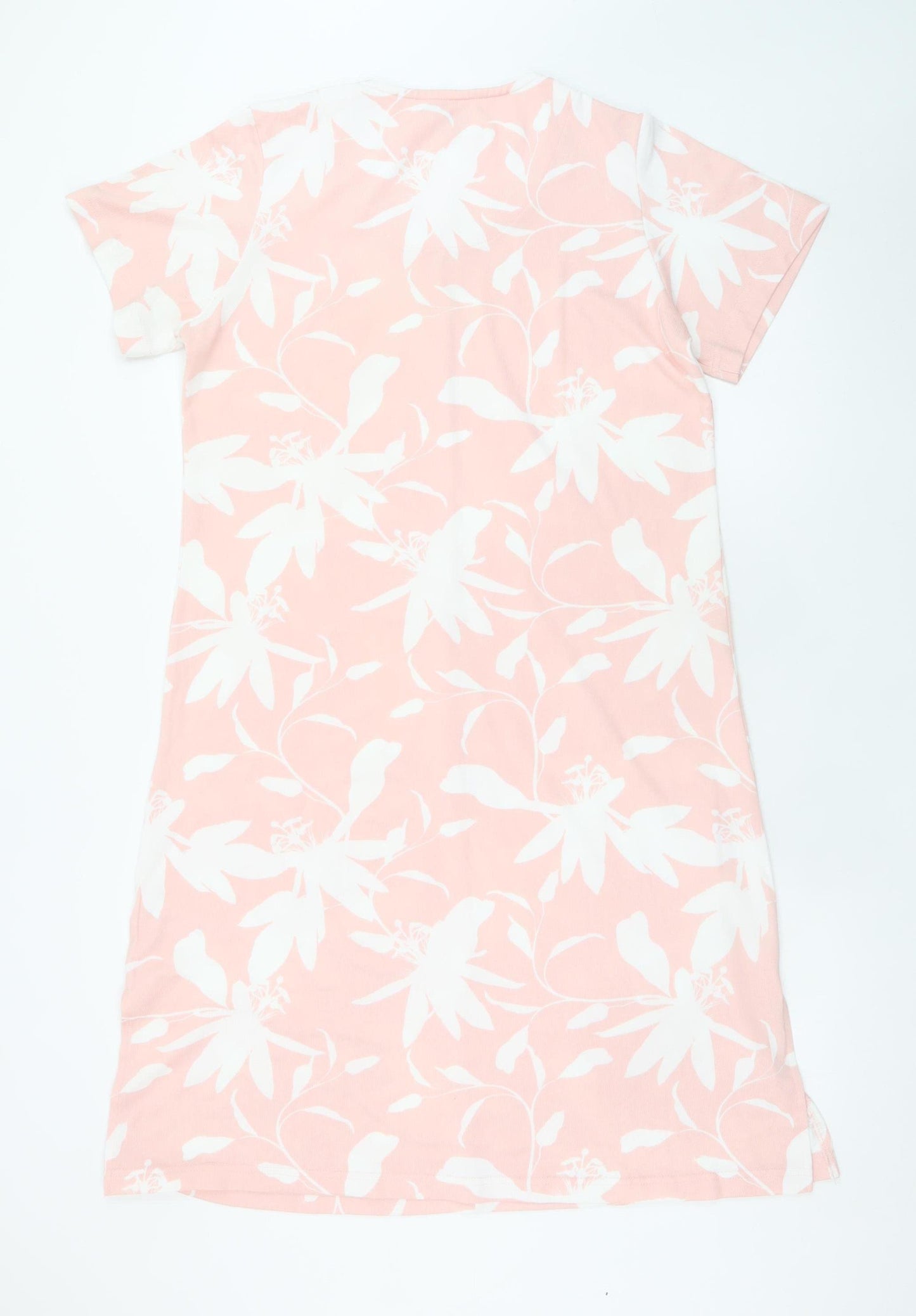 La Marquise Women's Pink Floral V-Neck T-Shirt Dress S
