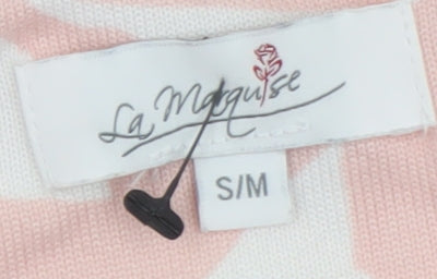La Marquise Women's Pink Floral V-Neck T-Shirt Dress S