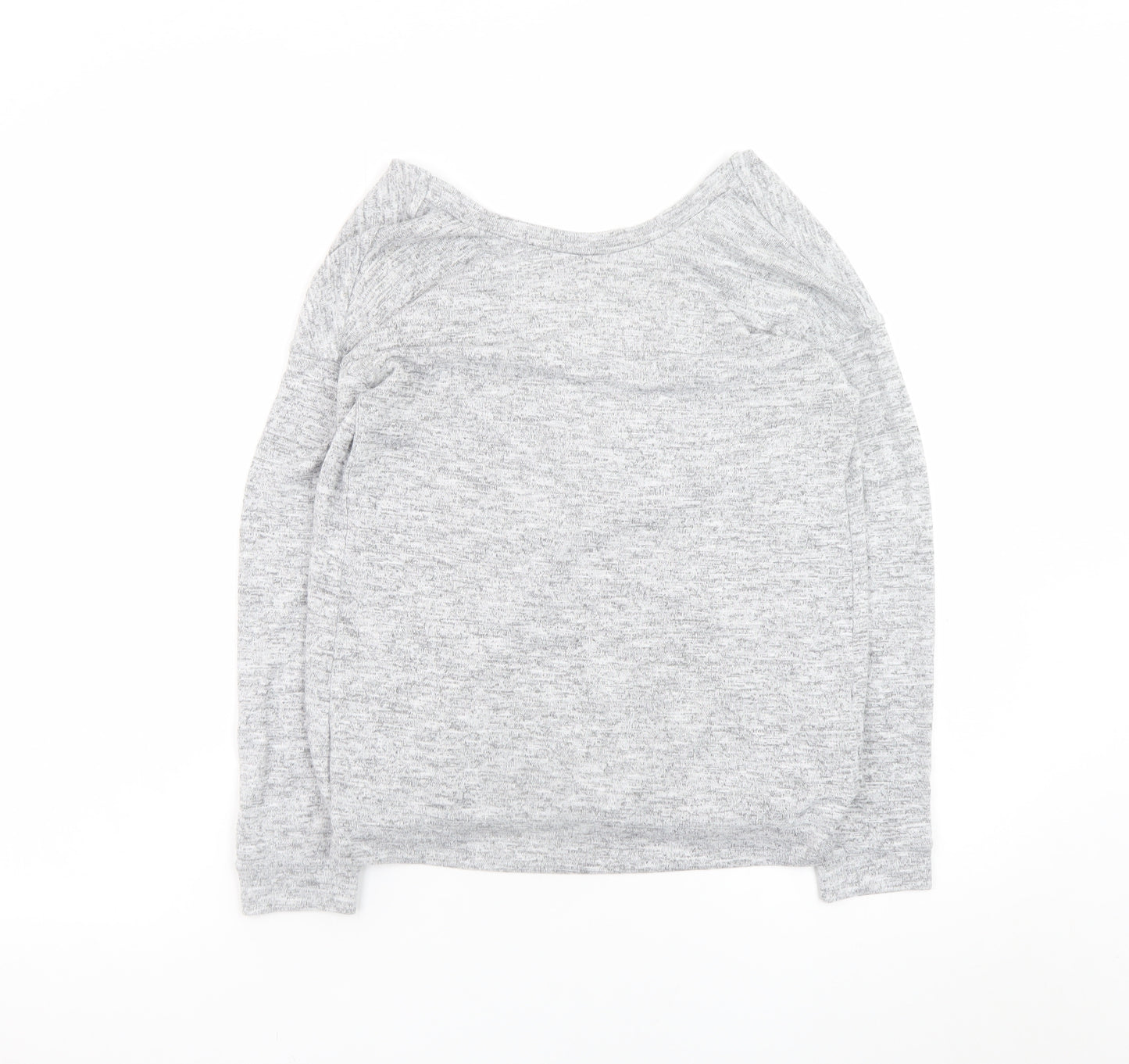 Miss Selfridge Women's Grey Wrap Jersey Long Sleeve Top Size 6