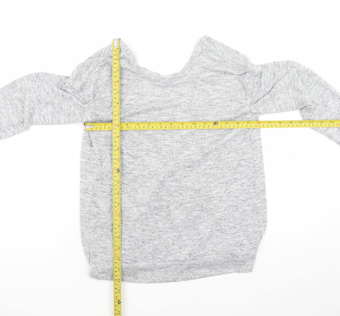Miss Selfridge Women's Grey Wrap Jersey Long Sleeve Top Size 6