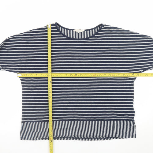 Braintree Women Blue White Striped Jersey Long Sleeve Top XL