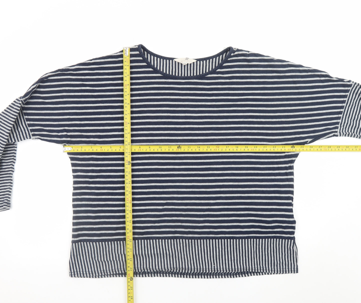 Braintree Women Blue White Striped Jersey Long Sleeve Top XL