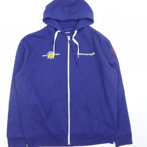 McLaren Men’s Blue Full Zip Hoodie 2XL Racing Graphic Sweatshirt