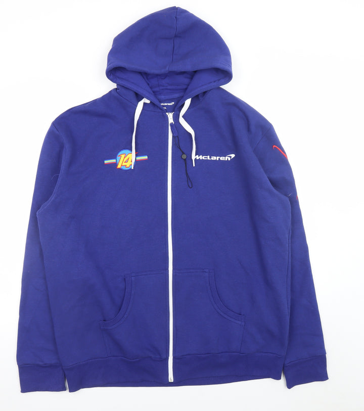 McLaren Men’s Blue Full Zip Hoodie 2XL Racing Graphic Sweatshirt