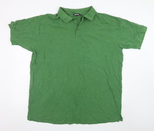 Bigdude Men's Green 4XL Cotton Short Sleeve Polo Shirt