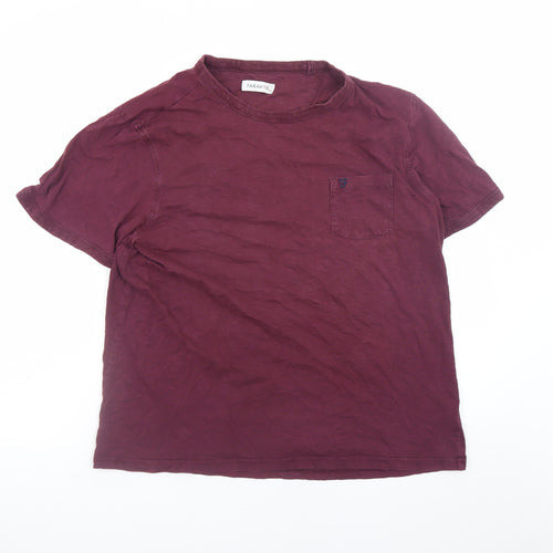 Farah 1920 Men's Burgundy Cotton Crew Neck T-Shirt Size L