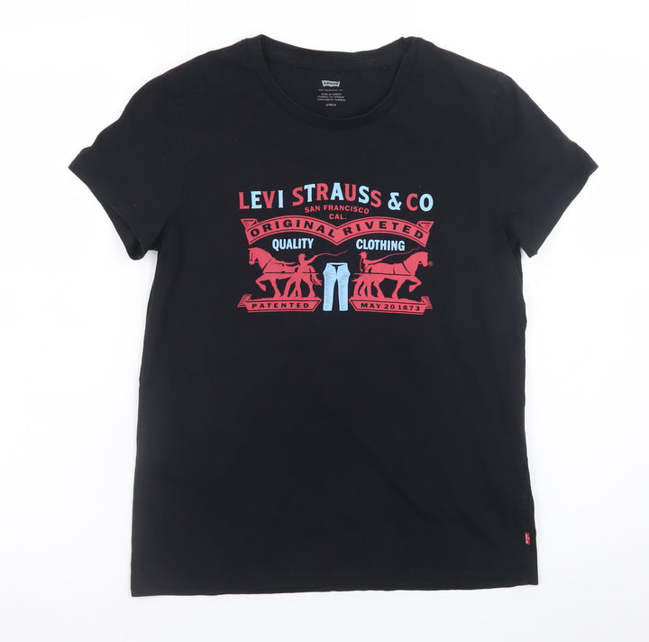 Levi's Women's Black Graphic T-Shirt Size S Short Sleeve Cotton