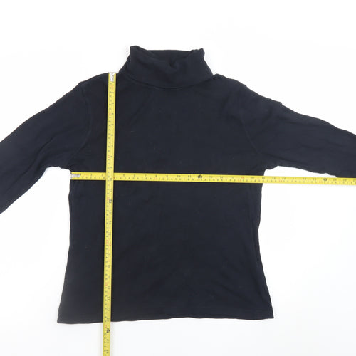 Mountain Warehouse Womens Black Roll Neck Long Sleeve Cotton Top UK14
