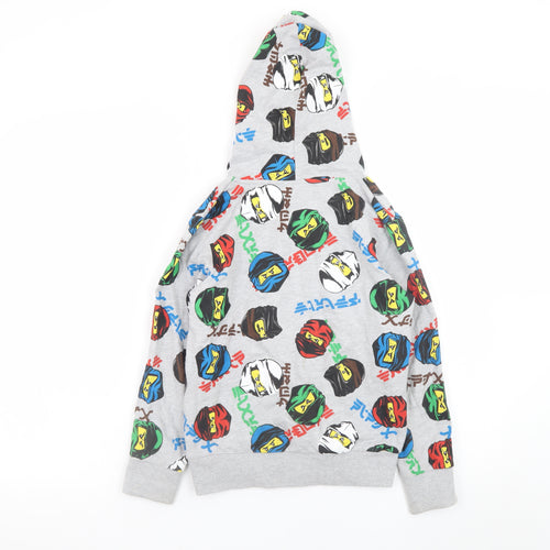 LEGO Boys Grey Multicoloured Pullover Hoodie Ninjago Print Size 9-10 Years