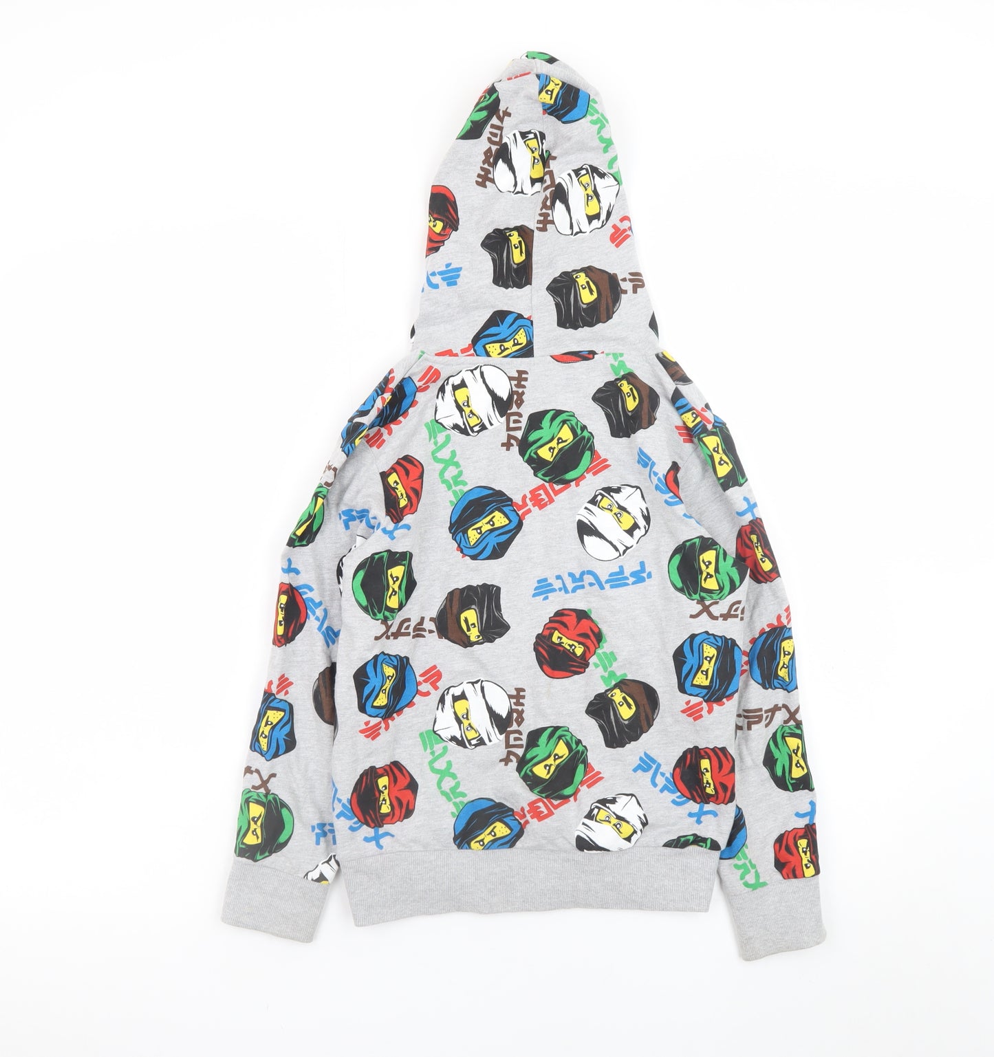 LEGO Boys Grey Multicoloured Pullover Hoodie Ninjago Print Size 9-10 Years