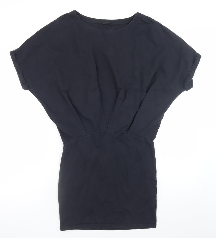 AllSaints Womens Black Short Sleeve Shift Dress Size 6