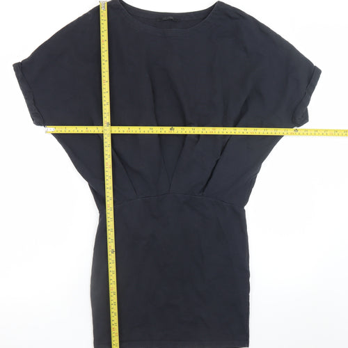 AllSaints Womens Black Short Sleeve Shift Dress Size 6