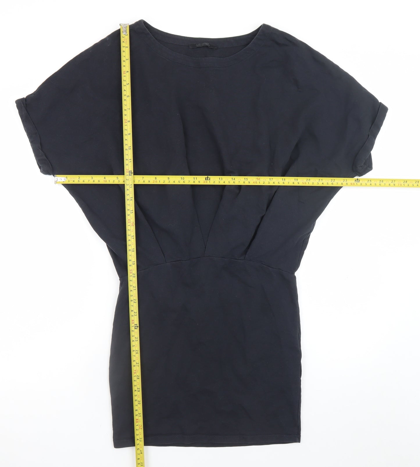 AllSaints Womens Black Short Sleeve Shift Dress Size 6