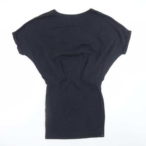 AllSaints Womens Black Short Sleeve Shift Dress Size 6