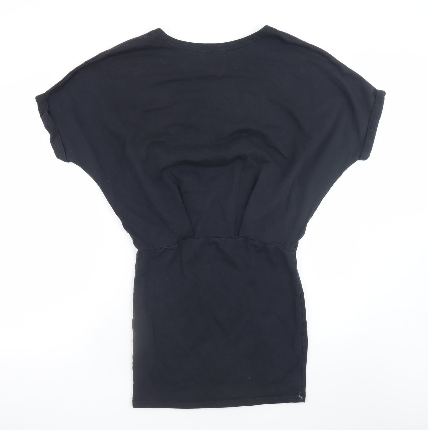 AllSaints Womens Black Short Sleeve Shift Dress Size 6