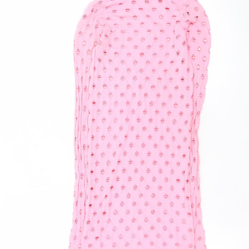 MAISIE WILEN Women’s Pink Mesh Bodycon Long Sleeve Dress One Size