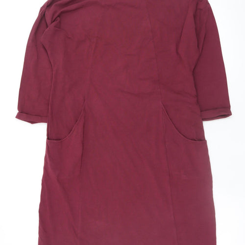 Roman Women Red Size 12 Shift Dress 3/4 Sleeve Knee Length