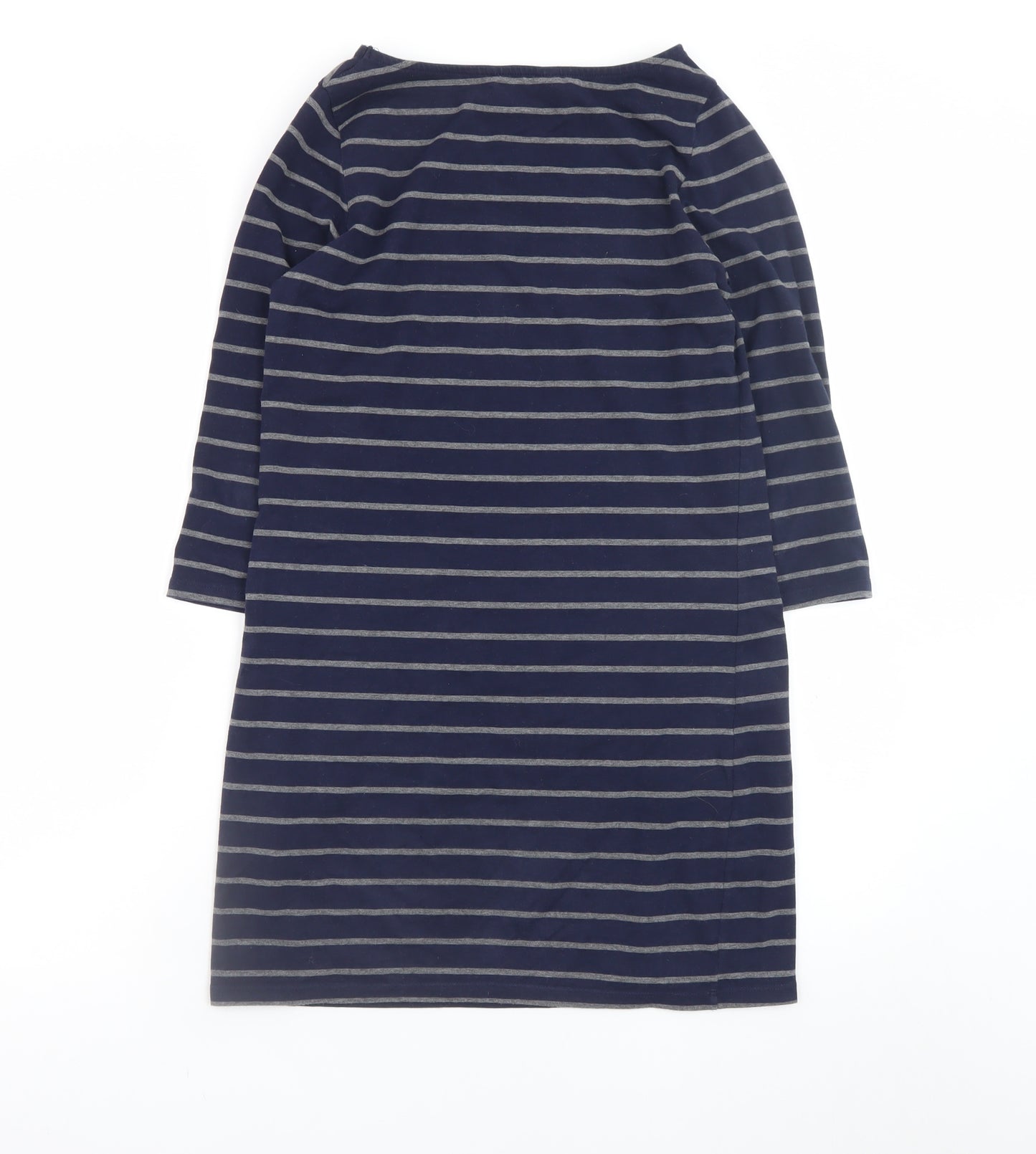 Dorothy Perkins Womens Blue Striped Shift Dress Size 10 3/4 Sleeve Casual