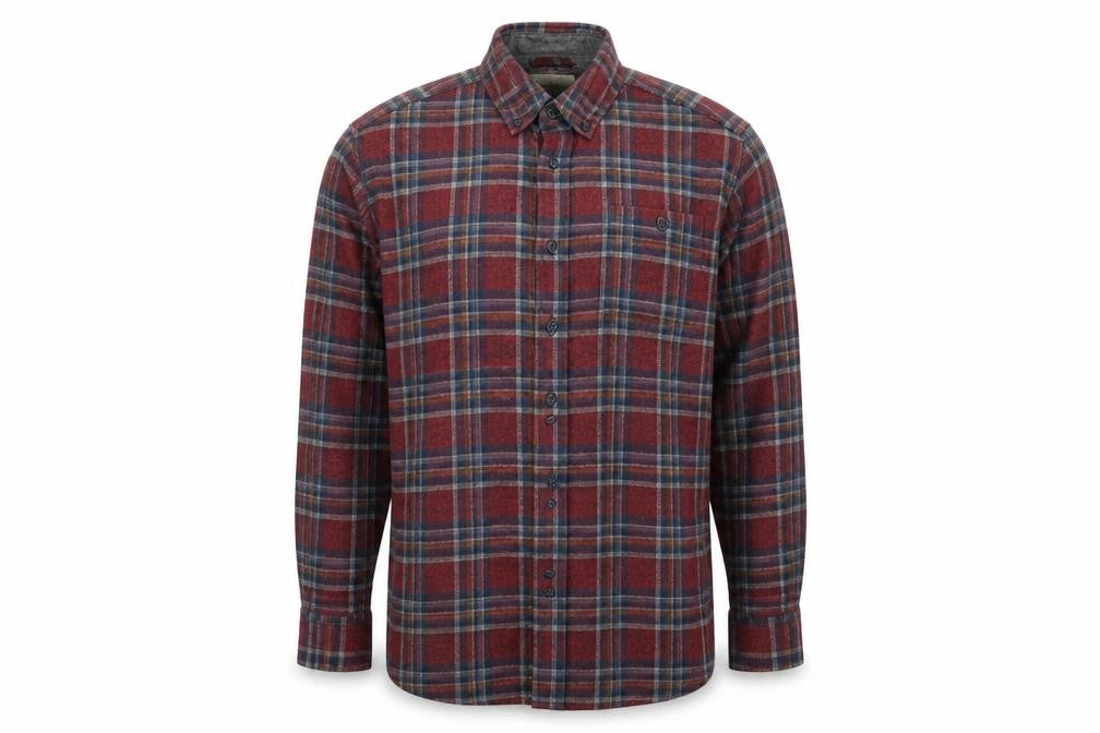 Weatherproof Vintage Men's Red Plaid Flannel Button-Up Shirt Size L