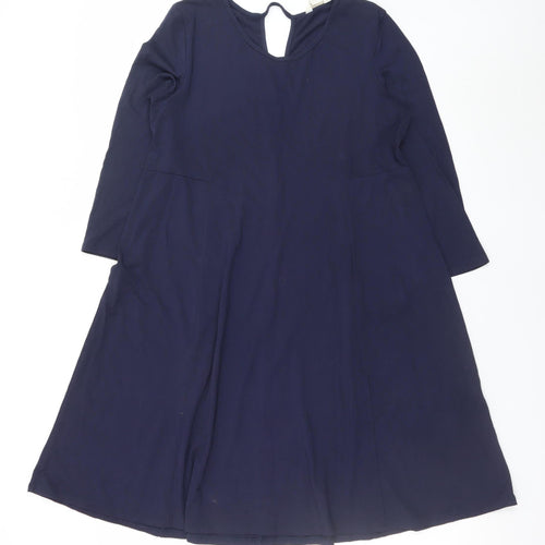 Monsoon Women Blue A-Line Knee Length Dress Size 12
