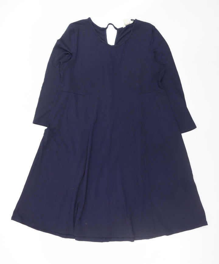 Monsoon Women Blue A-Line Knee Length Dress Size 12