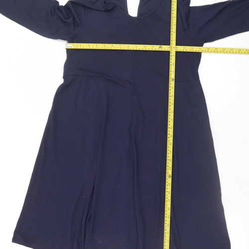 Monsoon Women Blue A-Line Knee Length Dress Size 12