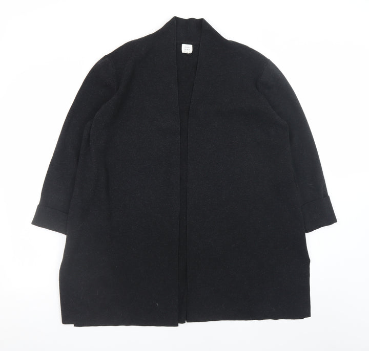 John Lewis Women’s Black Wool Blend Longline Cardigan Size 16