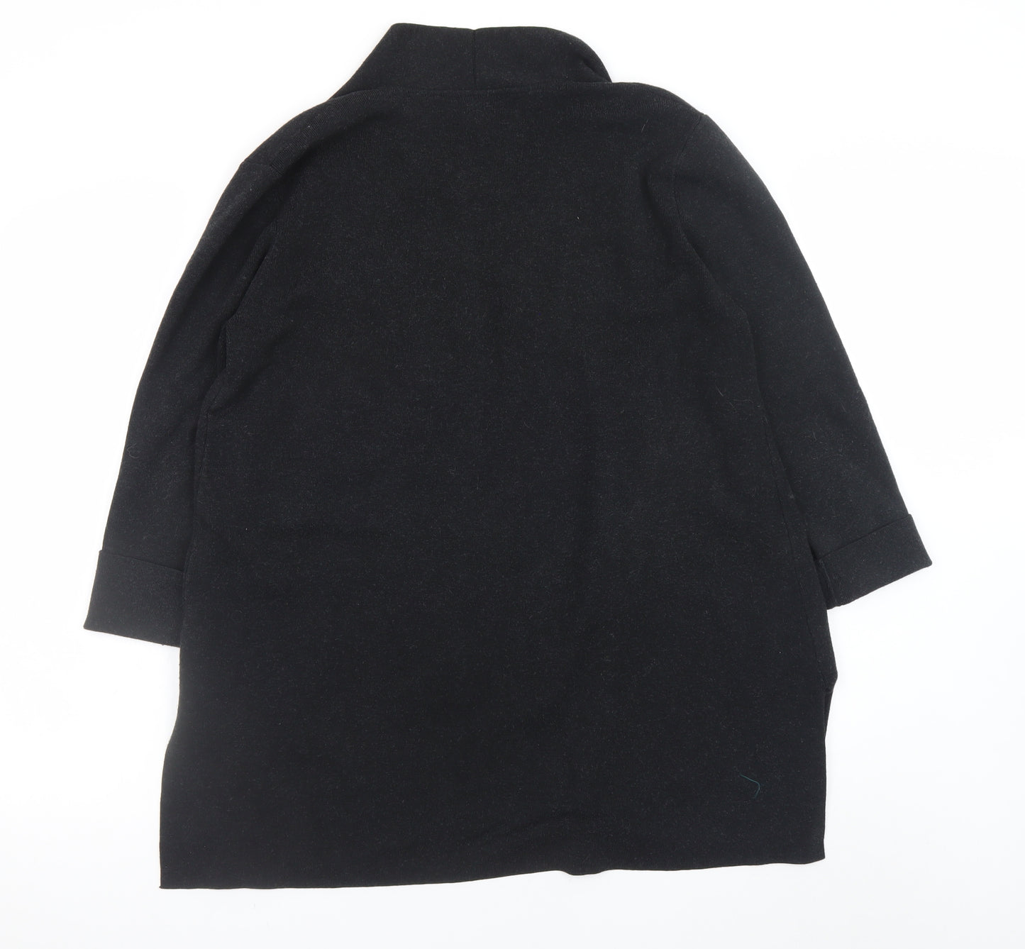 John Lewis Women’s Black Wool Blend Longline Cardigan Size 16