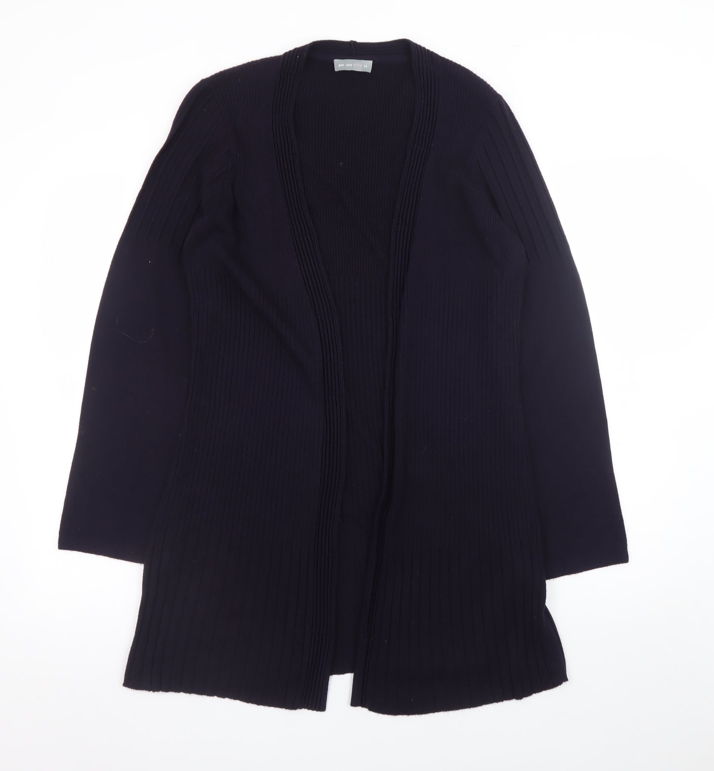 Marks and Spencer Per Una Women Black Size 14 Open Front Long Sleeve Cardigan