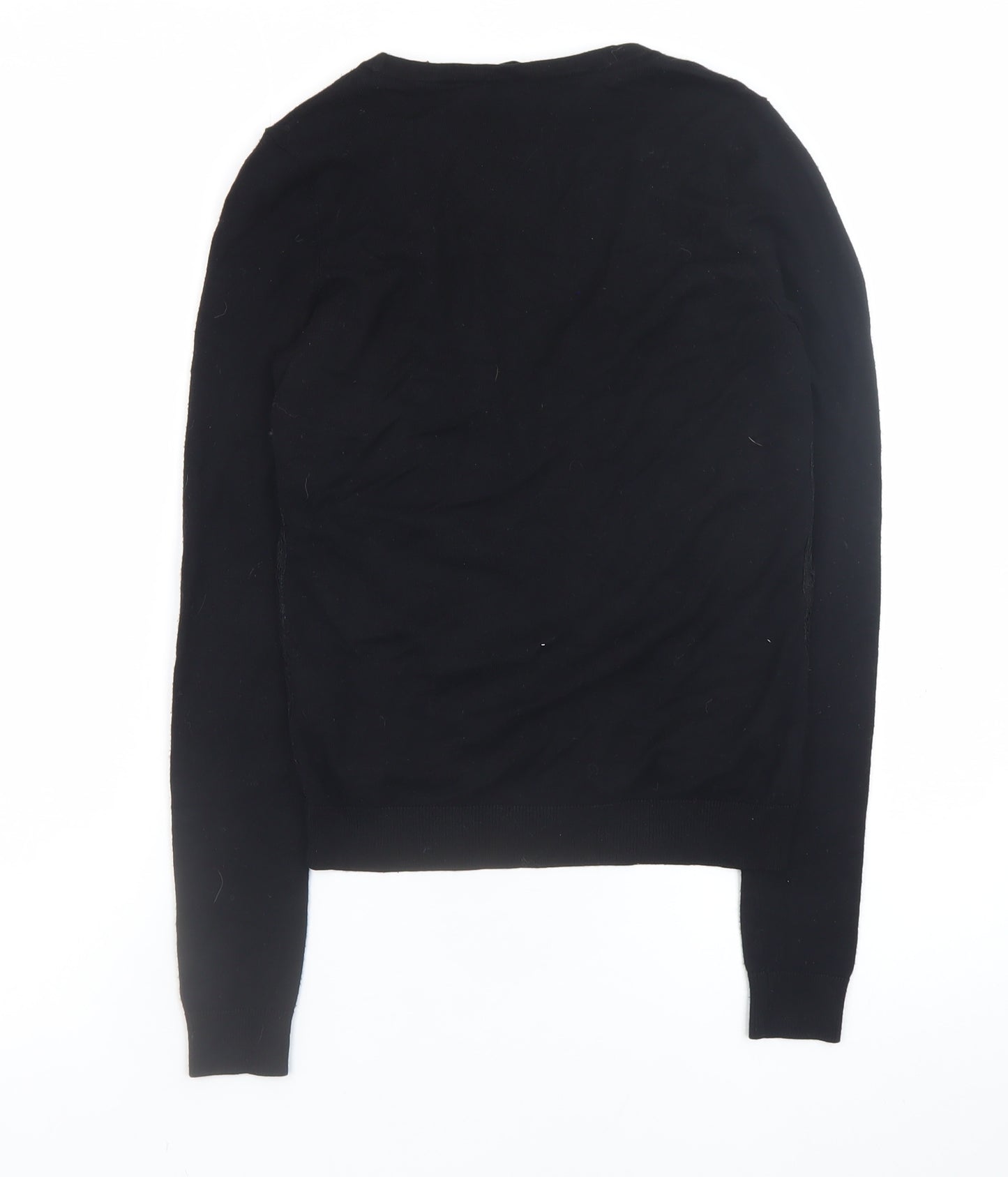Esprit Women's Black Viscose Knit V-Neck Button Cardigan XS