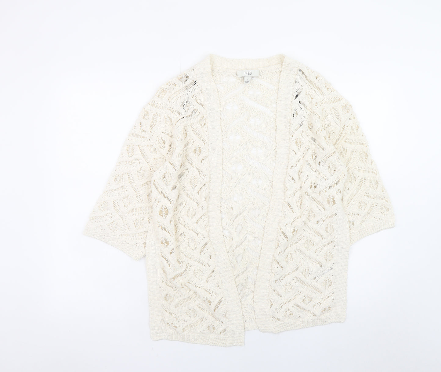Marks and Spencer Womens Ivory Open Knit Cardigan XS