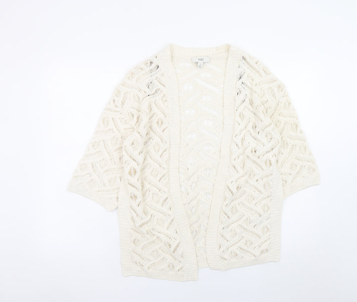 Marks and Spencer Womens Ivory Open Knit Cardigan XS