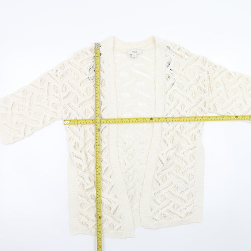 Marks and Spencer Womens Ivory Open Knit Cardigan XS