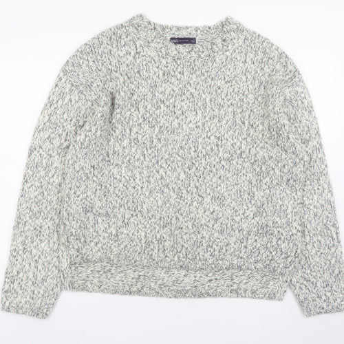Marks and Spencer Mens Grey Chunky Knit Crew Neck Pullover Jumper Size L