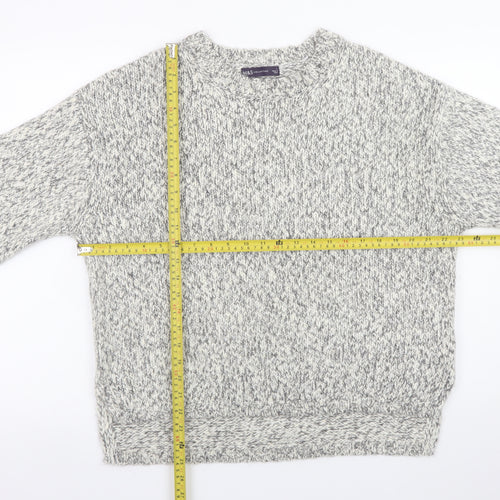 Marks and Spencer Mens Grey Chunky Knit Crew Neck Pullover Jumper Size L