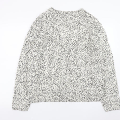 Marks and Spencer Mens Grey Chunky Knit Crew Neck Pullover Jumper Size L