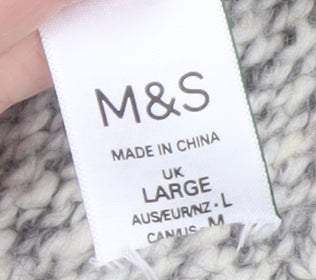 Marks and Spencer Mens Grey Chunky Knit Crew Neck Pullover Jumper Size L