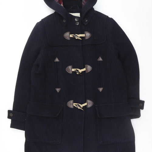 Marks and Spencer Women's Black Wool Blend Hooded Duffle Coat UK 14