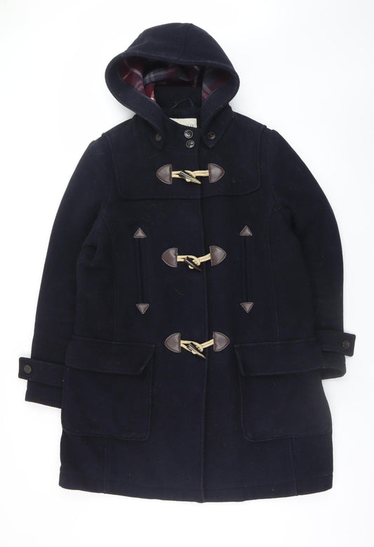 Marks and Spencer Women's Black Wool Blend Hooded Duffle Coat UK 14