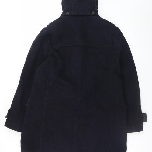 Marks and Spencer Women's Black Wool Blend Hooded Duffle Coat UK 14