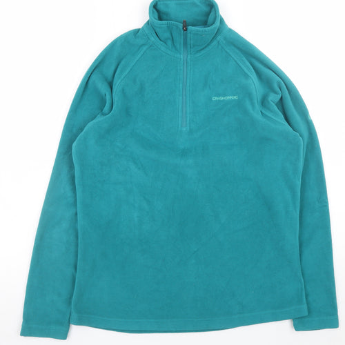 Craghoppers Women Teal Fleece Pullover Sweatshirt UK 10 1/2 Zip Lightweight